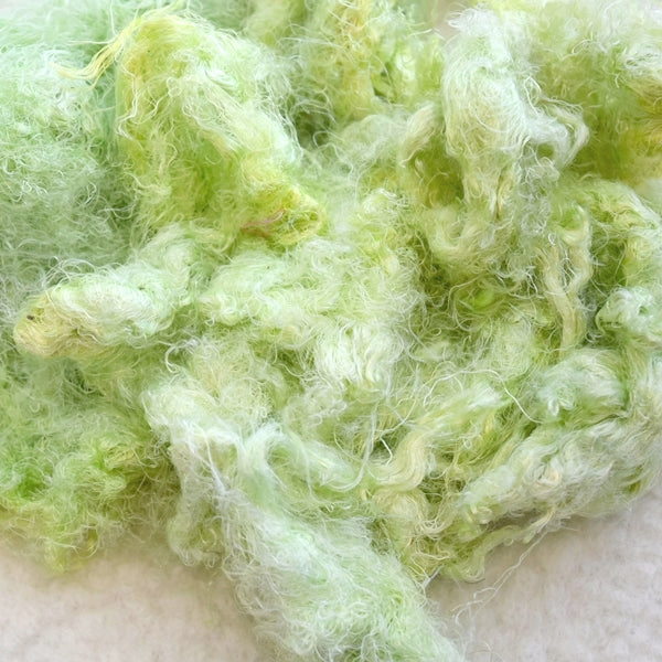 Mulberry Silk Throwster Waste Fibre Green Ice 13296| Silk Throwster | Sally Ridgway | Shop Wool, Felt and Fibre Online