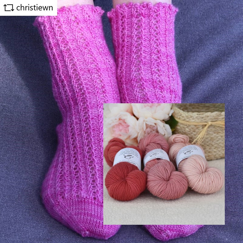 'Ripple Rib Socks' by Christie Wareham-Norfolk| Knitting Pattern | Sally Ridgway | Shop Wool, Felt and Fibre Online