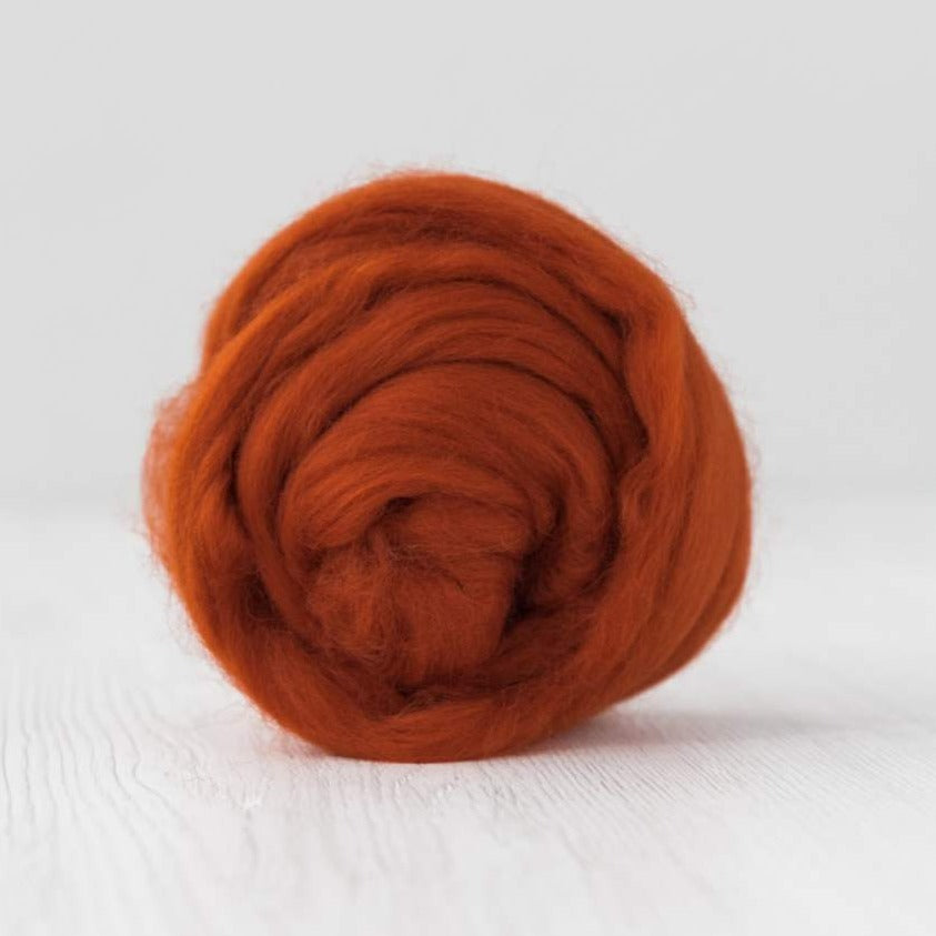 DHG Merino Wool Top Roving in Rust| DHG Wool Tops | Sally Ridgway | Shop Wool, Felt and Fibre Online