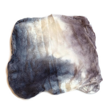 Silk Hankies Hand Dyed Brown Grey Cream 12277-Silk Hankies-1-10 Grams-Sally Ridgway Designs in Felt &amp; Fibre