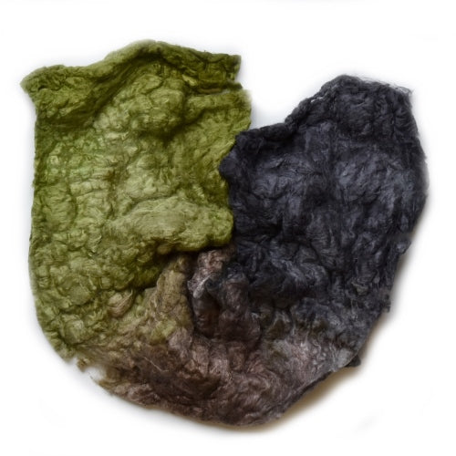 Mulberry Silk Noil Fibre Hand Dyed in Earthy Colours 12667| Silk Noil | Sally Ridgway | Shop Wool, Felt and Fibre Online
