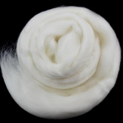 White Merino Wool Roving Combed Top Superfine Non Mulesed 18.5 micron 100 grams| Undyed Wool Roving Top | Sally Ridgway | Shop Wool, Felt and Fibre Online | Sally Ridgeway