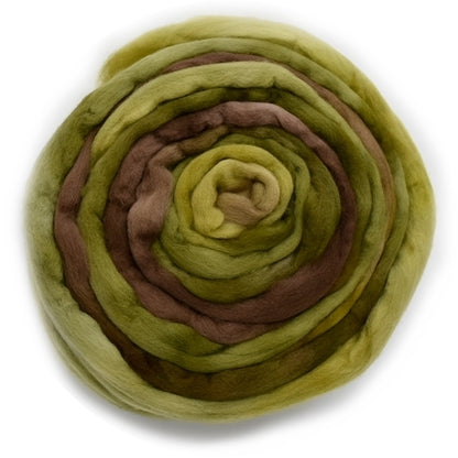 Tasmanian Merino Wool Combed Top Hand Dyed Rain Forest 12860| Merino Wool Tops | Sally Ridgway | Shop Wool, Felt and Fibre Online