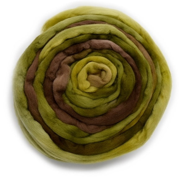 Tasmanian Merino Wool Combed Top Hand Dyed Rain Forest 12860| Merino Wool Tops | Sally Ridgway | Shop Wool, Felt and Fibre Online