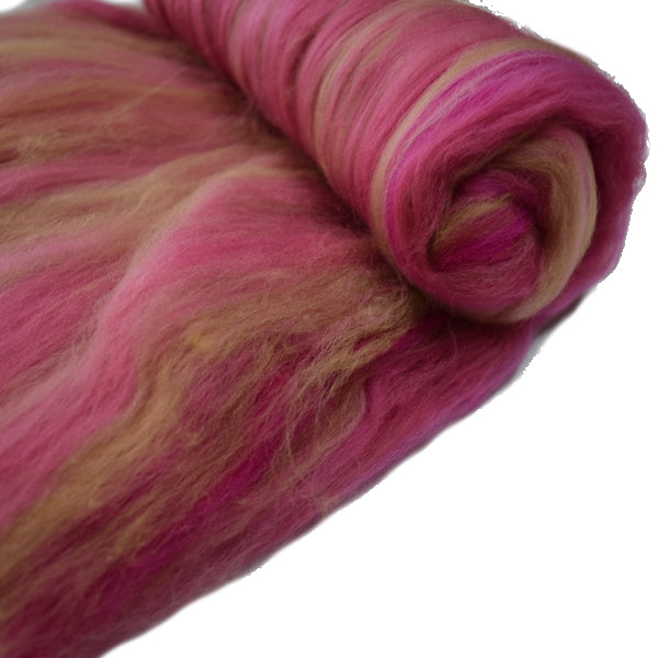 Tasmanian Merino Wool Carded Batts Hand Dyed Vintage Rose 13262| Merino Wool Batts | Sally Ridgway | Shop Wool, Felt and Fibre Online