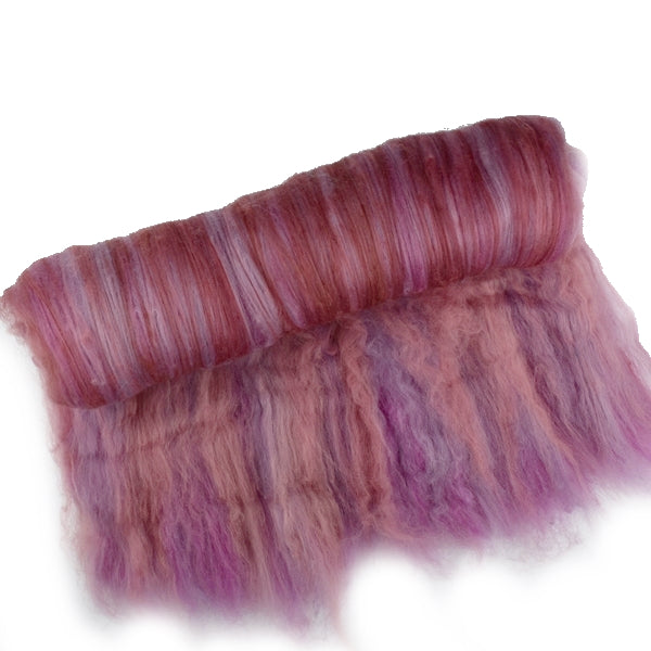Tasmanian Merino Wool Carded Batts Hand Dyed Pink Mushrooms 13078| Merino Wool Batts | Sally Ridgway | Shop Wool, Felt and Fibre Online