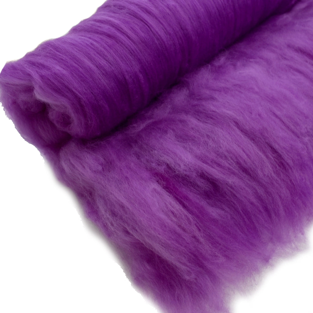 Tasmanian Merino Wool Carded Batts Hand Dyed Purple 13316| Merino Wool Batts | Sally Ridgway | Shop Wool, Felt and Fibre Online