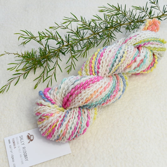 White Chunky Hand Spun Art Yarn - Confetti 13319| Hand Spun Yarn | Sally Ridgway | Shop Wool, Felt and Fibre Online