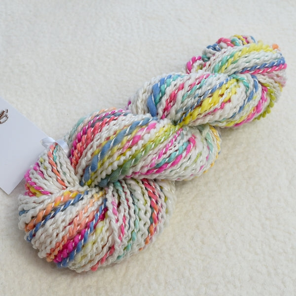 White Chunky Hand Spun Art Yarn - Confetti 13319| Hand Spun Yarn | Sally Ridgway | Shop Wool, Felt and Fibre Online