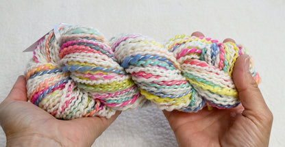 White Chunky Hand Spun Art Yarn - Confetti 13319| Hand Spun Yarn | Sally Ridgway | Shop Wool, Felt and Fibre Online