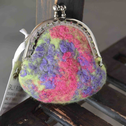 Wool Felt Kiss Lock Coin Purse for Stitch Markers & Accessories 12151-Coin Purse-1-Sally Ridgway Designs in Felt &amp; Fibre