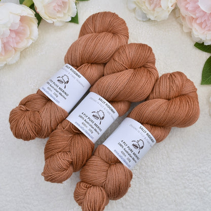 Amber Hand Dyed 4 Ply Pure Australian Merino Wool Yarn| 4 Ply Pure Merino Yarn | Sally Ridgway | Shop Wool, Felt and Fibre Online