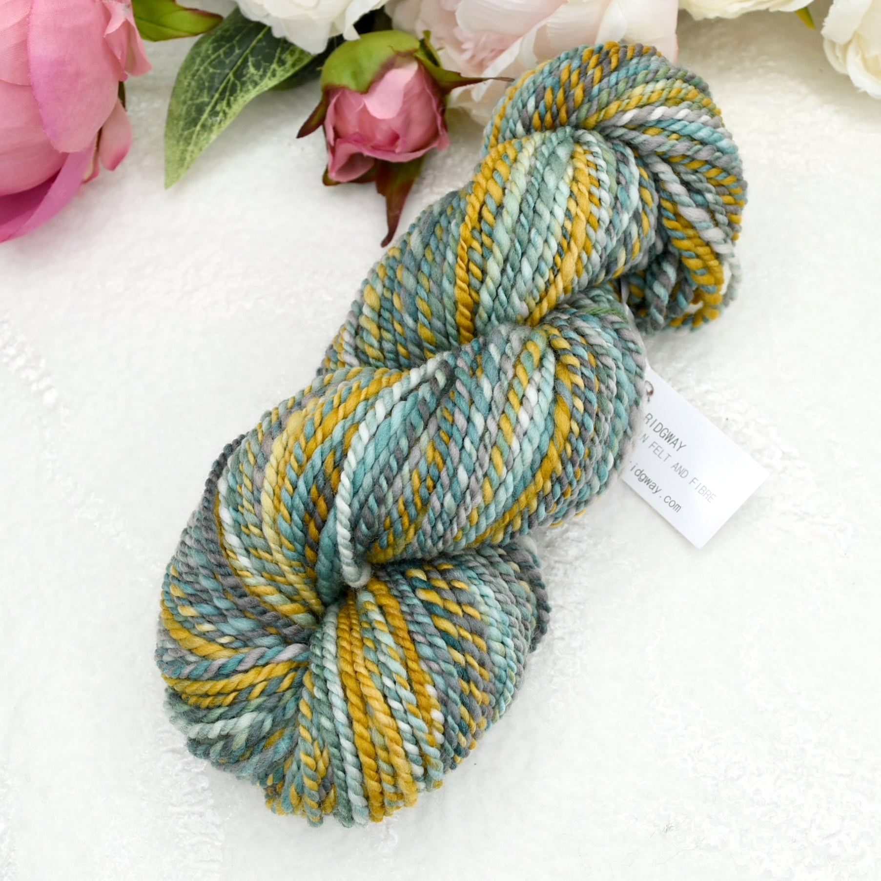 Hand Spun Tasmanian Merino Wool Chunky Yarn in Mallard| Hand Spun Yarn | Sally Ridgway | Shop Wool, Felt and Fibre Online