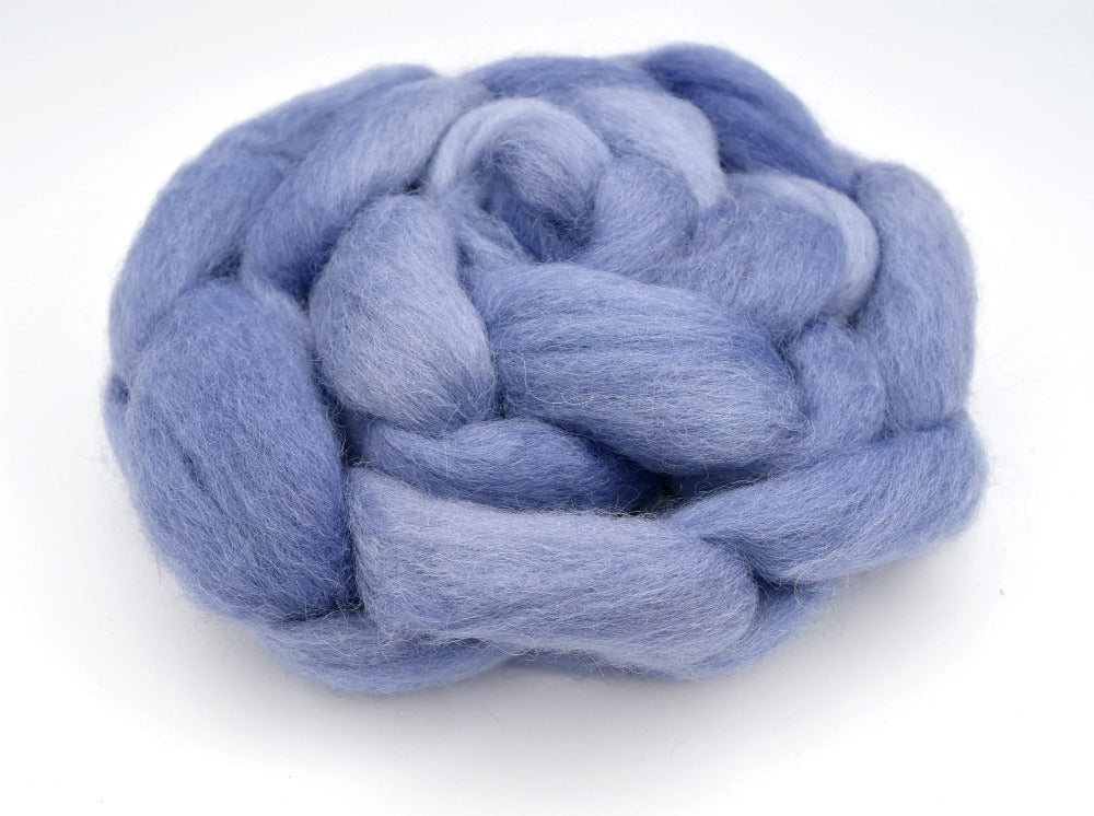 Australian Border Leicester Wool Top Hand Dyed Blue Glaze| Border Leicester | Sally Ridgway | Shop Wool, Felt and Fibre Online