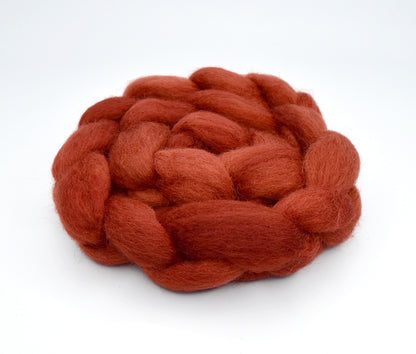 Australian Border Leicester Wool Top Hand Dyed Red Rock| Border Leicester | Sally Ridgway | Shop Wool, Felt and Fibre Online