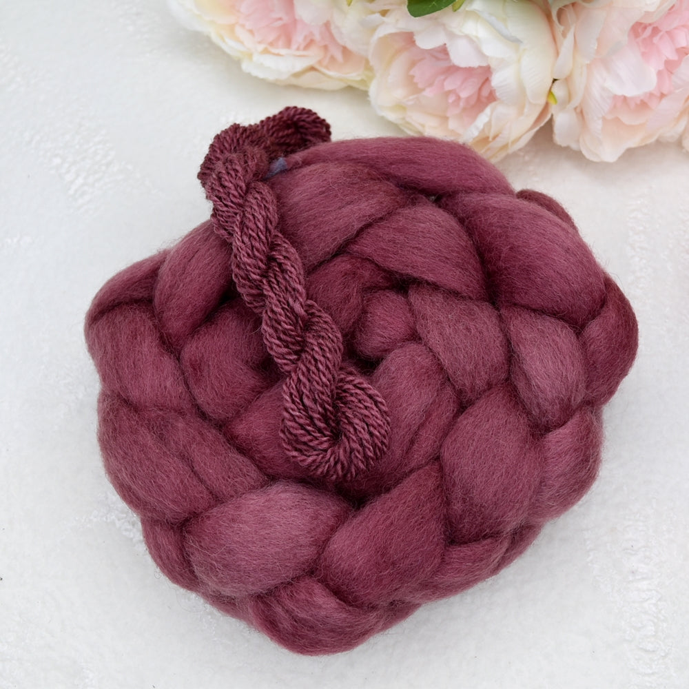 Australian Border Leicester Wool Top Hand Dyed Wine O'Clock| Border Leicester | Sally Ridgway | Shop Wool, Felt and Fibre Online