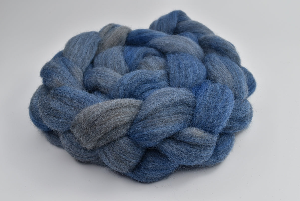 Australian Merino and Corriedale Combed Wool Top in Muted Indigo-Corriedale Wool-2-100 grams-Sally Ridgway Designs in Felt &amp; Fibre
