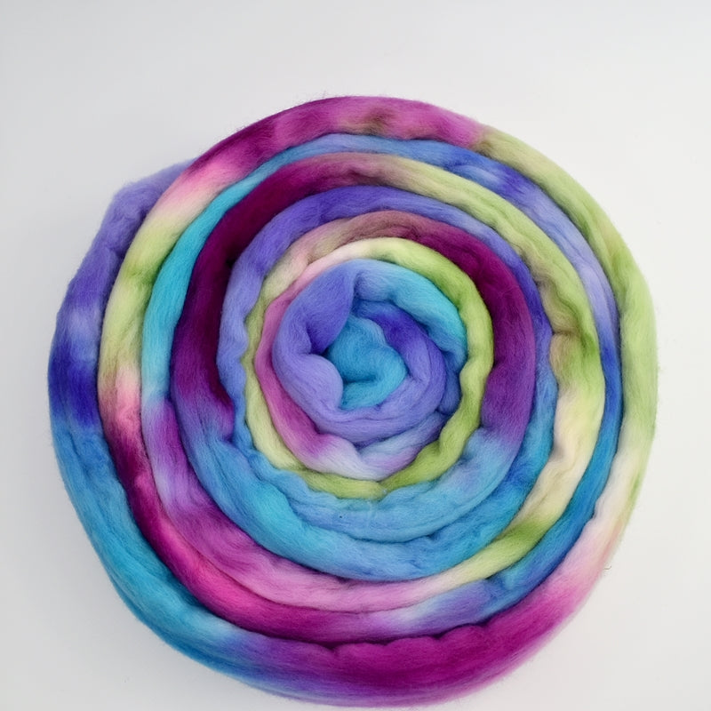 Tasmanian Merino Wool Combed Top Hand Dyed Rainbow Multi| Merino Wool Tops | Sally Ridgway | Shop Wool, Felt and Fibre Online