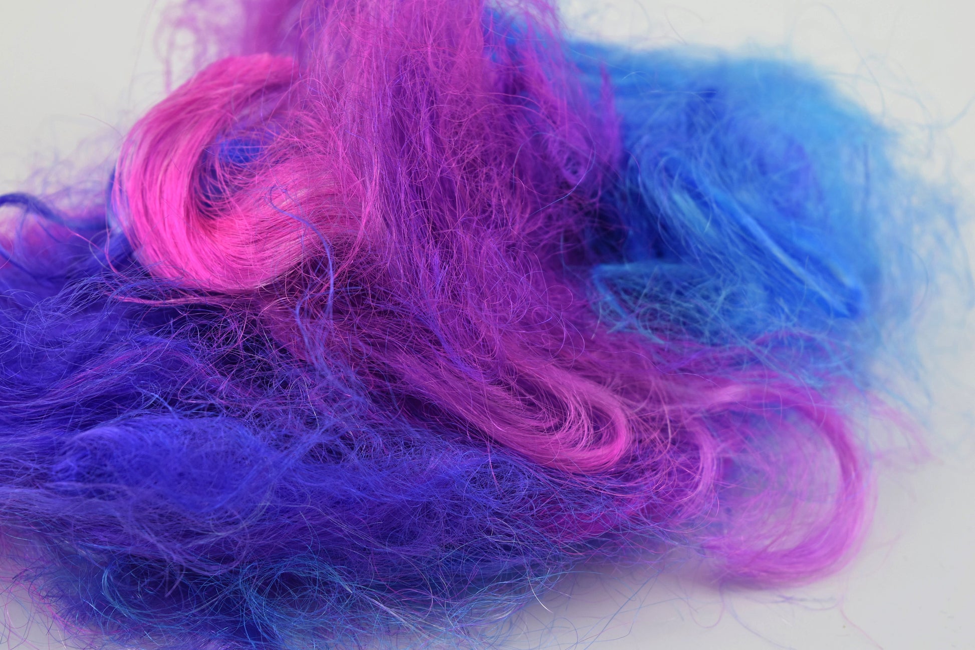 Firestar Fibre spinning felting needle felting fibre arts mixed media hand dyed carding Trilobal Nylon Pink Purple Blue 20g 12143-2-Sally Ridgway Designs in Felt &amp; Fibre