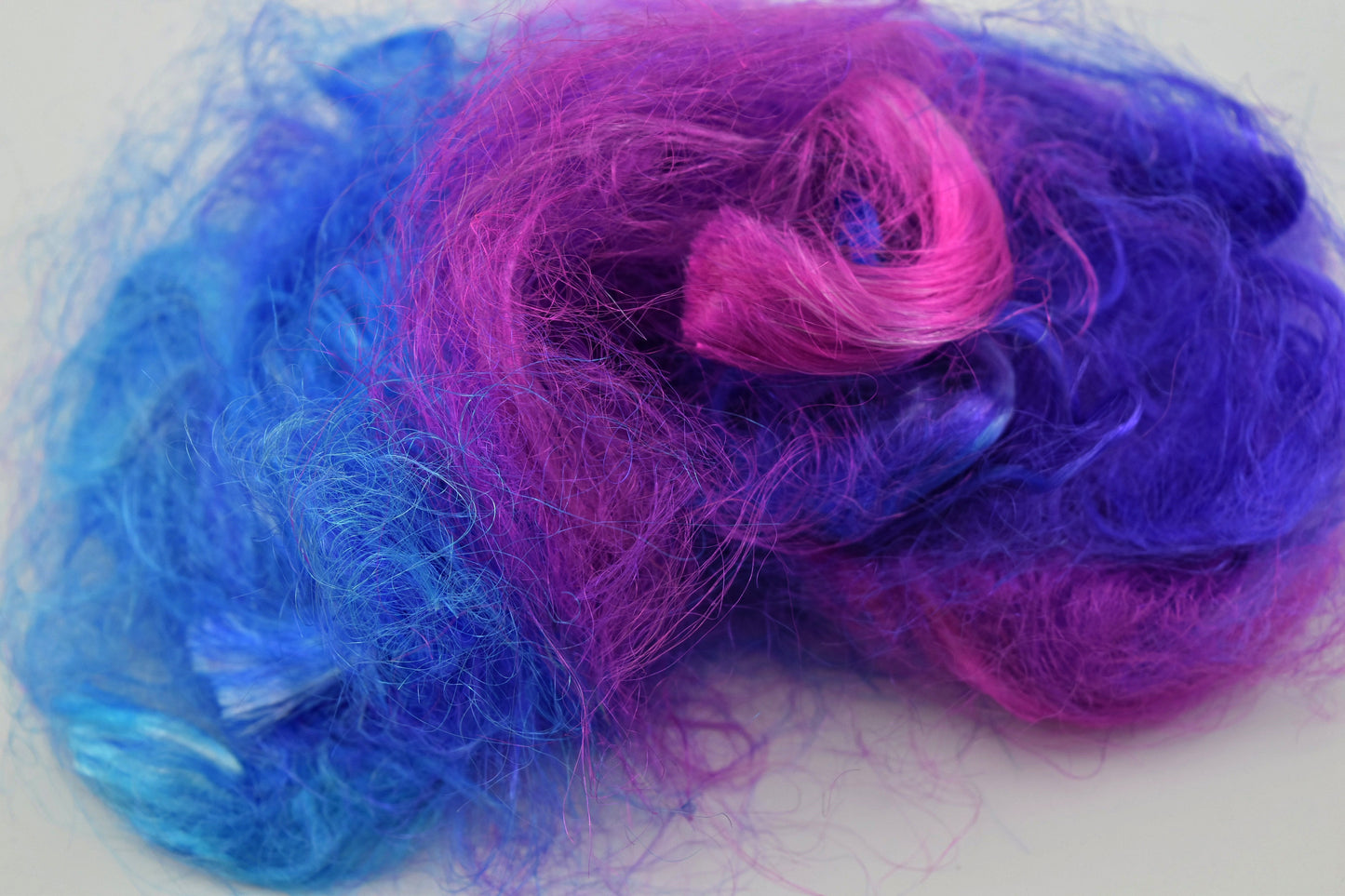 Firestar Fibre spinning felting needle felting fibre arts mixed media hand dyed carding Trilobal Nylon Pink Purple Blue 20g 12143-3-Sally Ridgway Designs in Felt &amp; Fibre