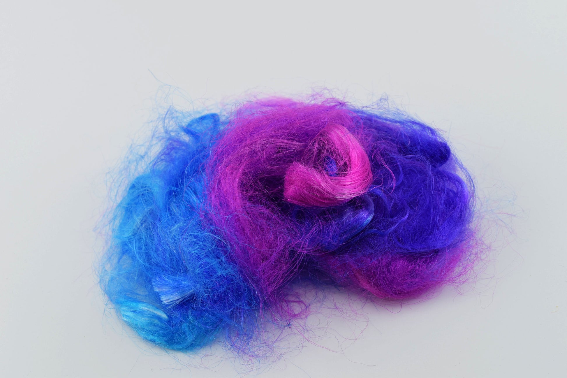 Firestar Fibre spinning felting needle felting fibre arts mixed media hand dyed carding Trilobal Nylon Pink Purple Blue 20g 12143-4-Sally Ridgway Designs in Felt &amp; Fibre