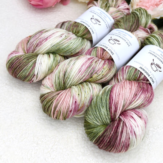 Chintz Bloom on 8 Ply Superwash 100% Merino Yarn| 8 Ply Superwash Merino Yarn | Sally Ridgway | Shop Wool, Felt and Fibre Online