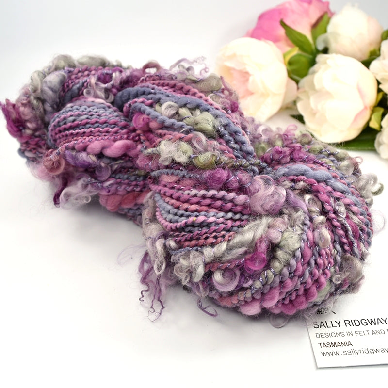 Chunky Hand Spun Art Yarn Baroness Curl| Hand Spun Yarn | Sally Ridgway | Shop Wool, Felt and Fibre Online