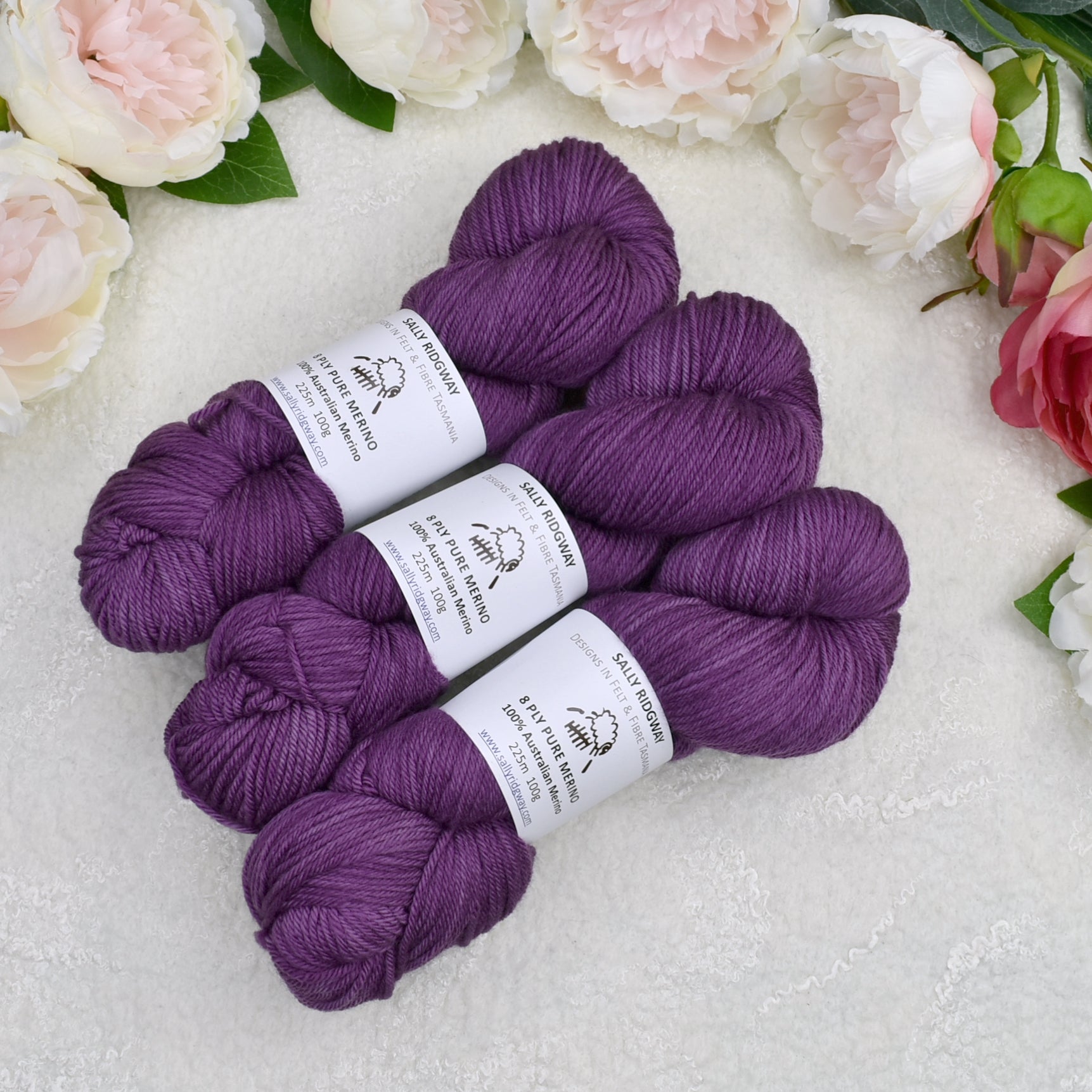 8 Ply Pure Merino Wool Yarn Hand Dyed in Raspberry| 8 ply Pure Merino Yarn | Sally Ridgway | Shop Wool, Felt and Fibre Online