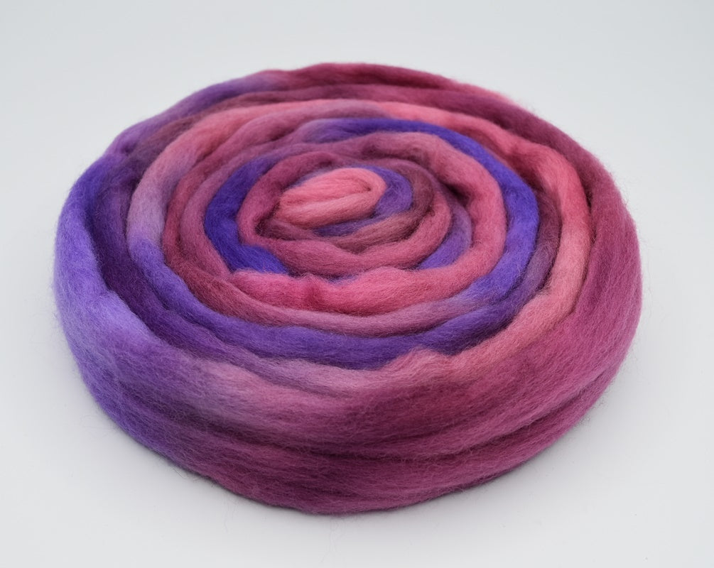 Australian Corriedale Wool Top Hand Dyed Lavender Rose 13328| Corriedale Wool | Sally Ridgway | Shop Wool, Felt and Fibre Online