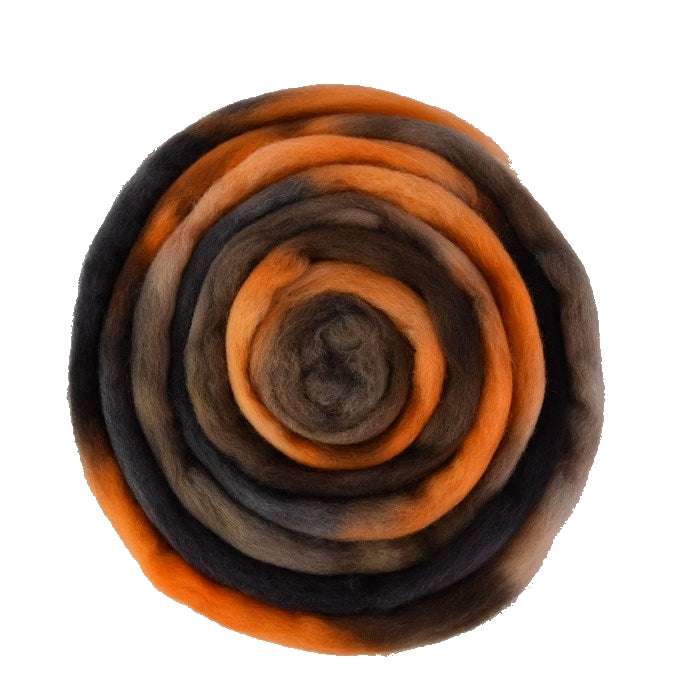 Australian Corriedale Wool Top Hand Dyed Orange Chocolate| Corriedale Wool | Sally Ridgway | Shop Wool, Felt and Fibre Online