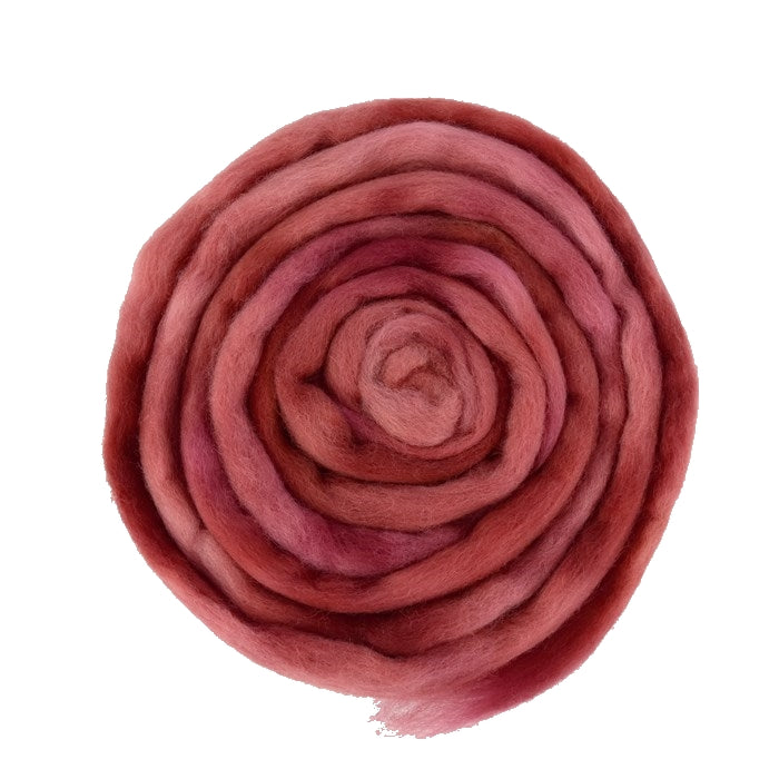 Australian Corriedale Wool Top Hand Dyed Roses are Red 12762| Corriedale Wool | Sally Ridgway | Shop Wool, Felt and Fibre Online