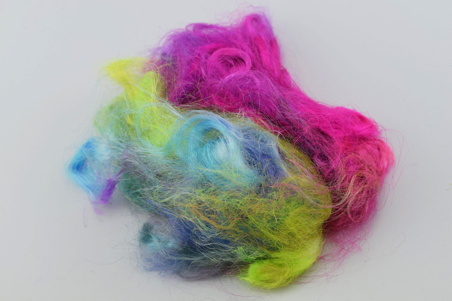 Firestar Trilobal nylon fibre spinning felting needle felting fibre arts carding blending fibre Pink purple green blue Mix 20g 12144-Firestar Fibre-1-Sally Ridgway Designs in Felt &amp; Fibre