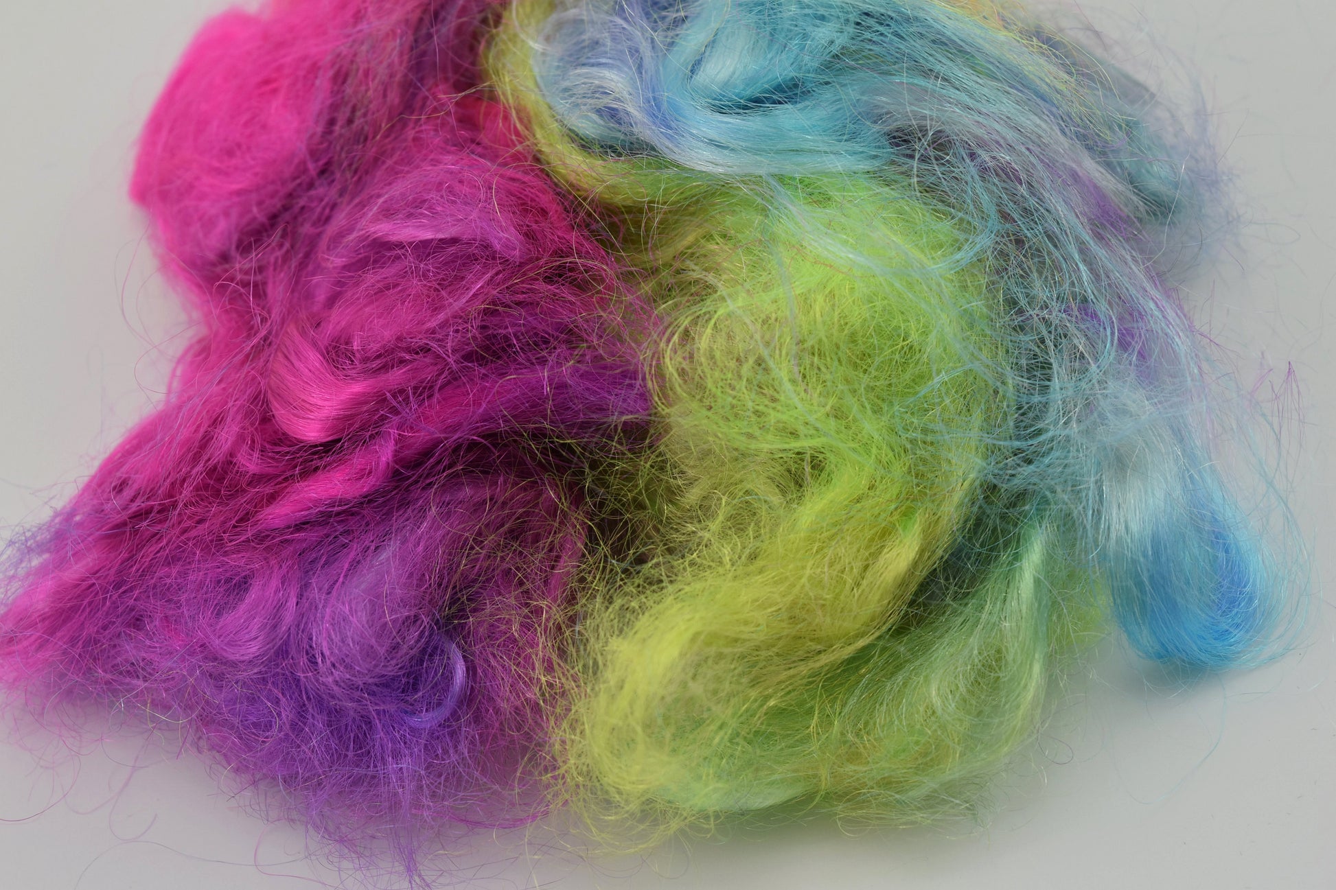Firestar Trilobal nylon fibre spinning felting needle felting fibre arts carding blending fibre Pink purple green blue Mix 20g 12144-Firestar Fibre-2-Sally Ridgway Designs in Felt &amp; Fibre
