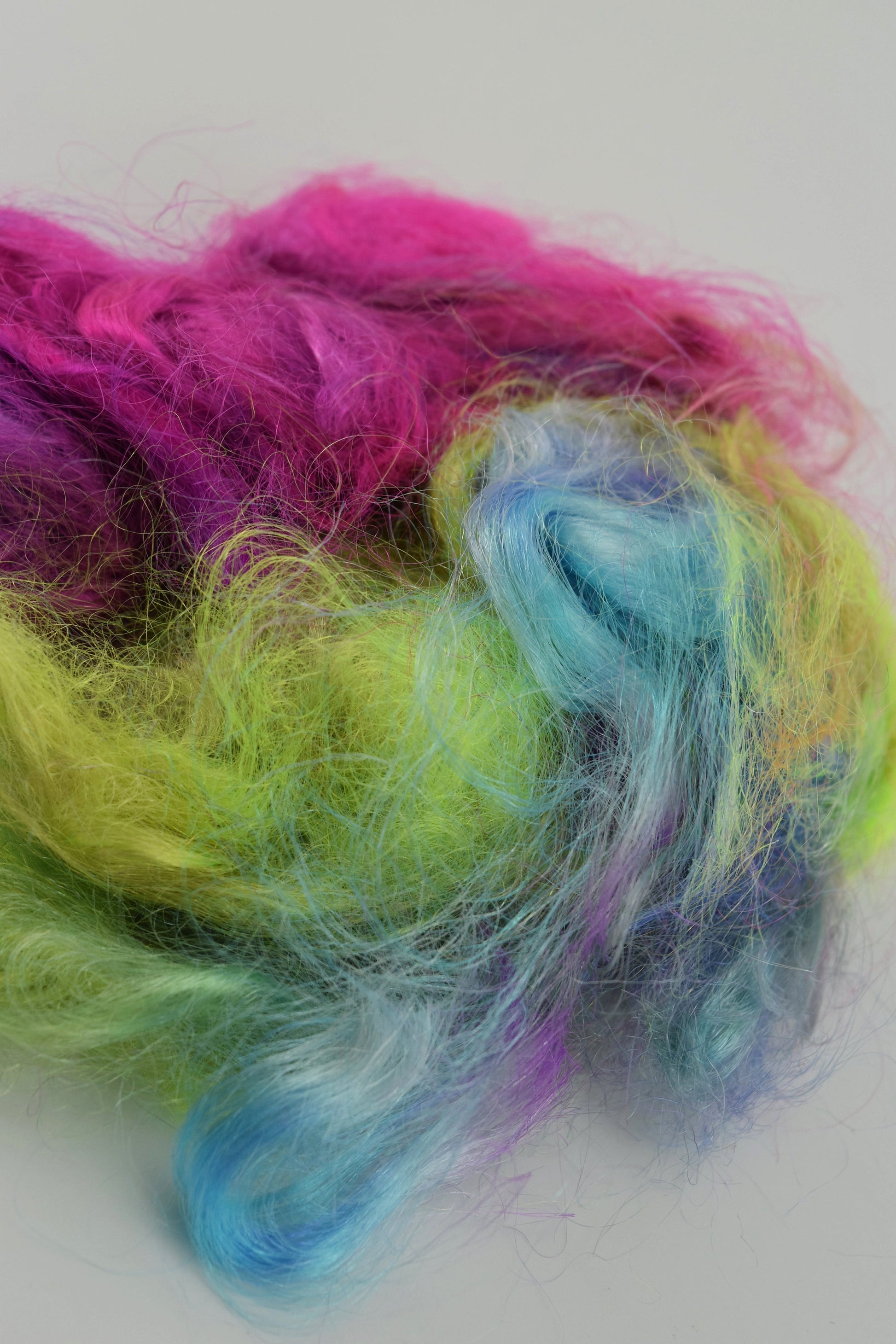 Firestar Trilobal nylon fibre spinning felting needle felting fibre arts carding blending fibre Pink purple green blue Mix 20g 12144-Firestar Fibre-3-Sally Ridgway Designs in Felt &amp; Fibre