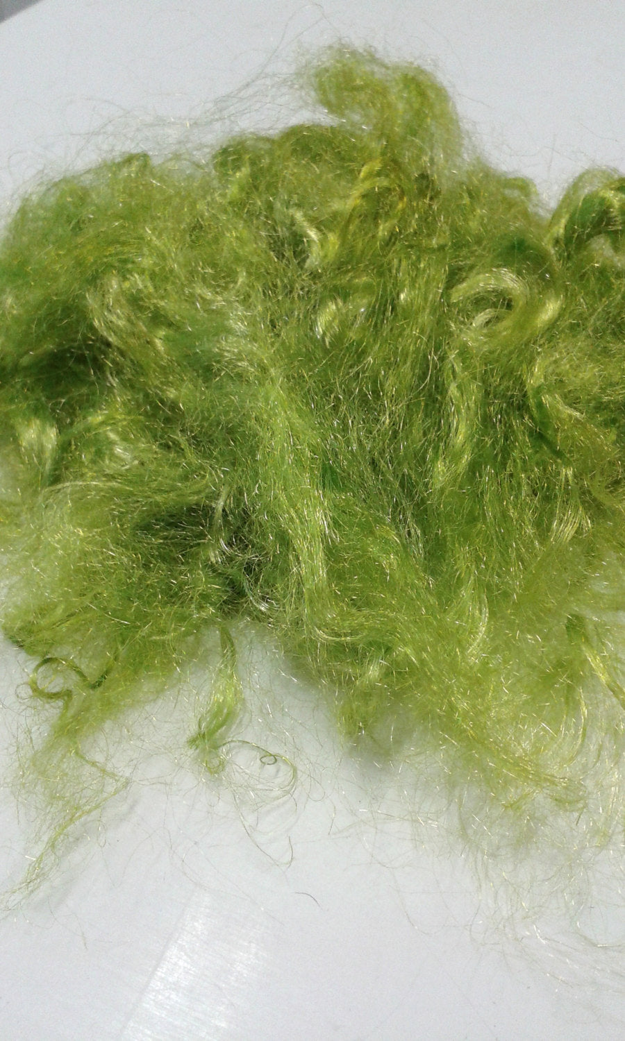 Green Firestar fibre spinning felting blending carding Trilobal Nylon fibre spinning felting needle felting Green 20 grams 11224-2-Sally Ridgway Designs in Felt &amp; Fibre