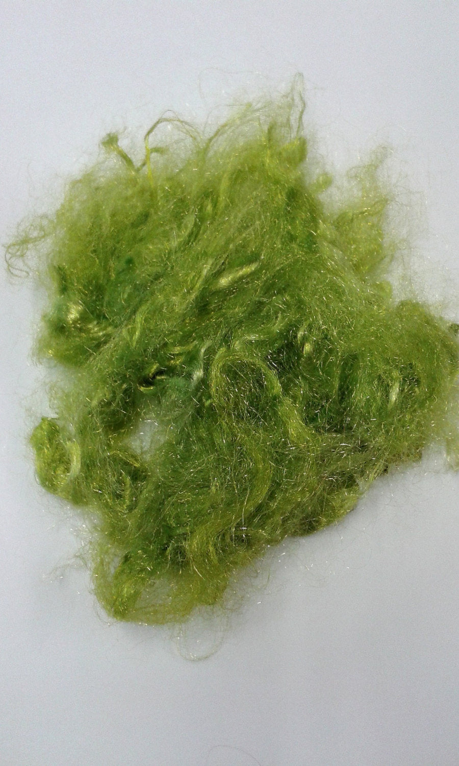 Green Firestar fibre spinning felting blending carding Trilobal Nylon fibre spinning felting needle felting Green 20 grams 11224-3-Sally Ridgway Designs in Felt &amp; Fibre
