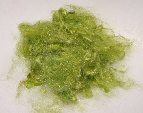Green Firestar fibre spinning felting blending carding Trilobal Nylon fibre spinning felting needle felting Green 20 grams 11224-5-Sally Ridgway Designs in Felt &amp; Fibre