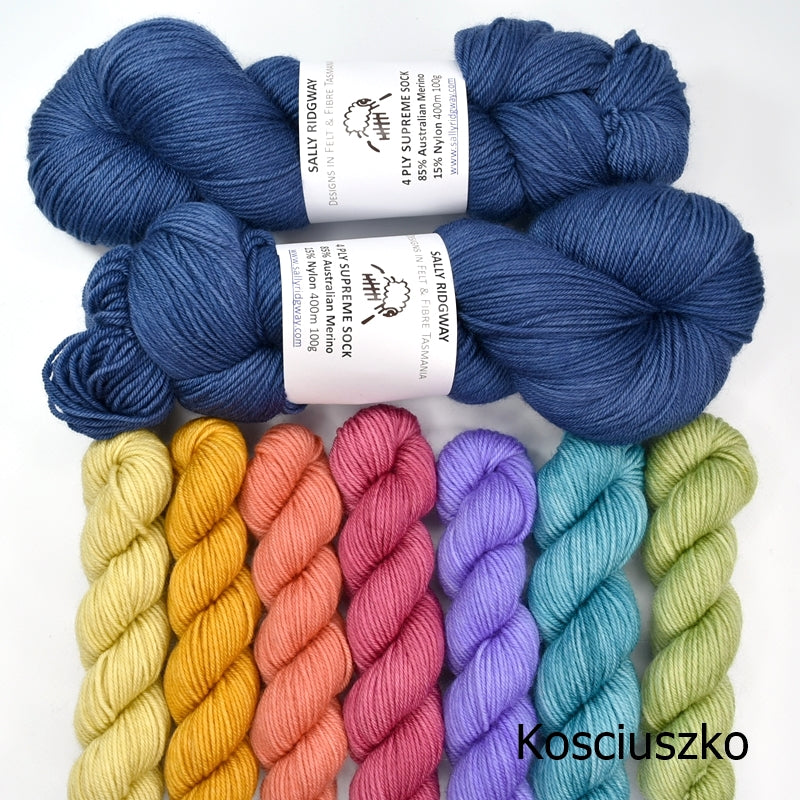 Mountain Musings MKAL Yarn Kit - Dyed to Order-Sock Yarn-5-Kosciuszko-Sally Ridgway Designs in Felt &amp; Fibre