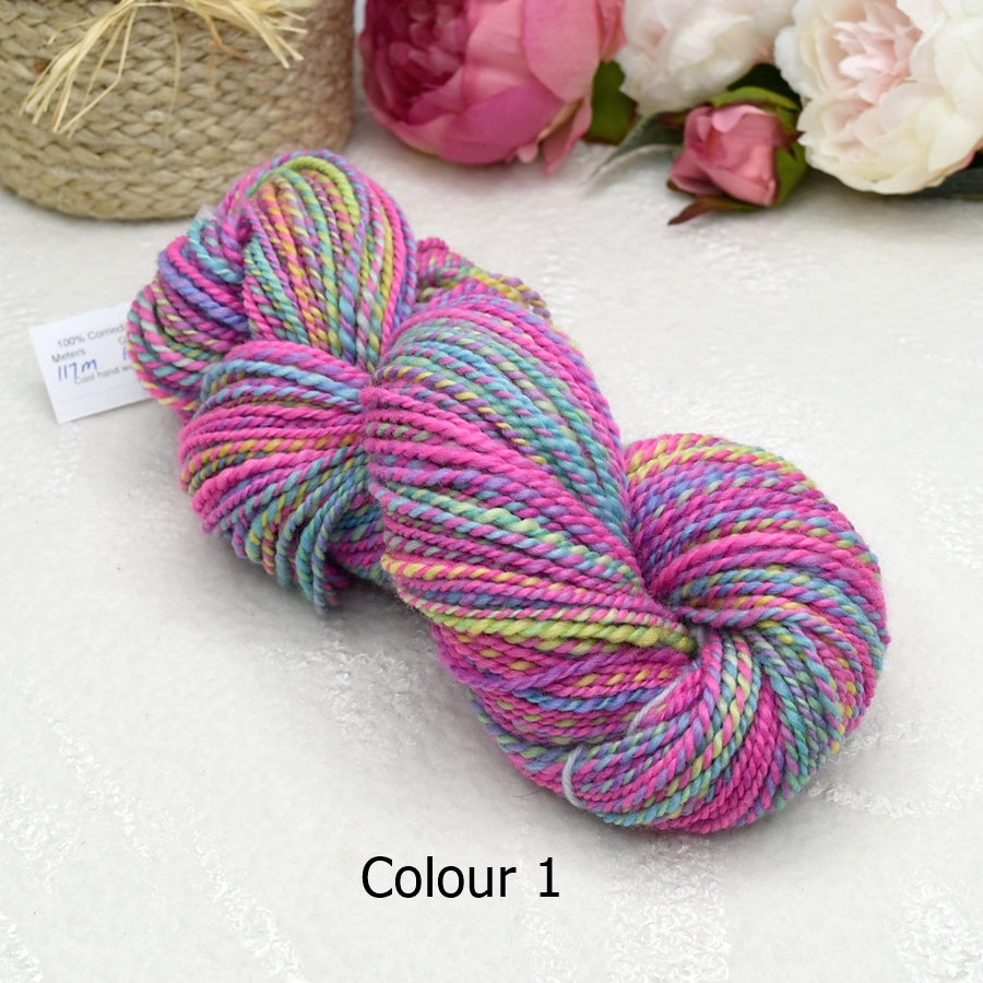 Hand Spun Australian Corriedale Yarn Rainbow| Hand Spun Yarn | Sally Ridgway | Shop Wool, Felt and Fibre Online