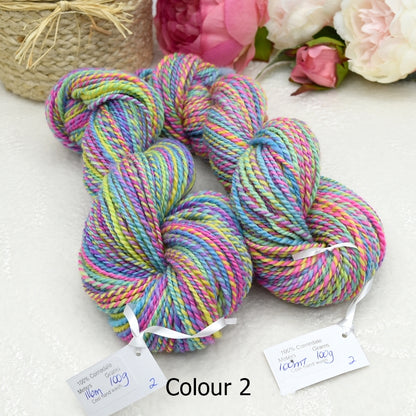 Hand Spun Australian Corriedale Yarn Rainbow| Hand Spun Yarn | Sally Ridgway | Shop Wool, Felt and Fibre Online