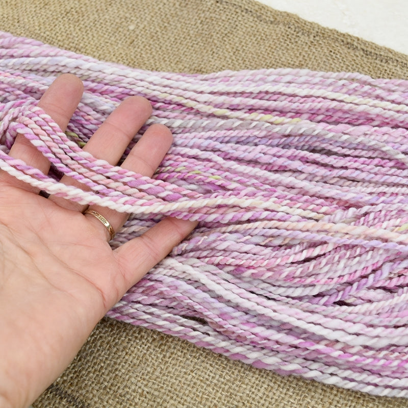 Hand Spun Australian Merino Wool Chunky Yarn in Coconut Ice| Hand Spun Yarn | Sally Ridgway | Shop Wool, Felt and Fibre Online