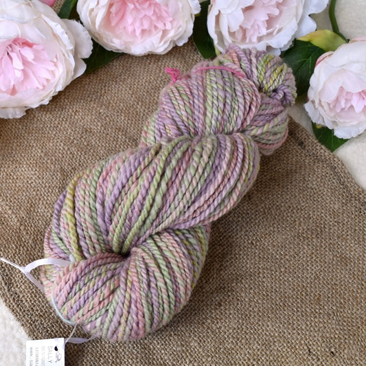 Hand Spun Tasmanian Merino Wool Chunky Yarn in Floral Cream 13077| Hand Spun Yarn | Sally Ridgway | Shop Wool, Felt and Fibre Online