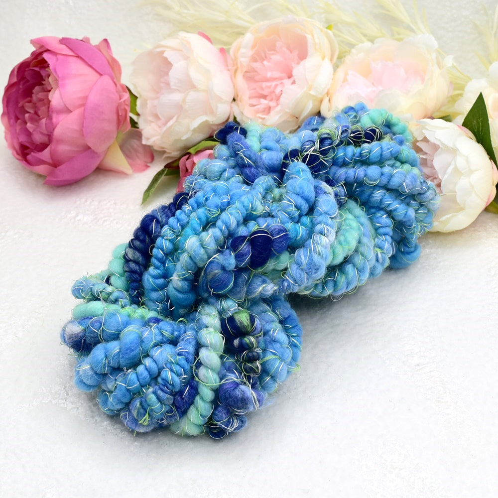 Hand Spun Chunky Art Yarn - Capri| Hand Spun Yarn | Sally Ridgway | Shop Wool, Felt and Fibre Online