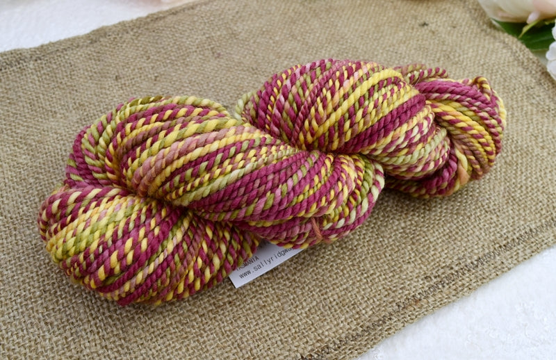 Hand Spun Tasmanian Merino Wool Chunky Yarn in Bright Autumn| Hand Spun Yarn | Sally Ridgway | Shop Wool, Felt and Fibre Online