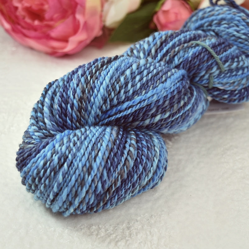 Hand Spun Tasmanian Merino Wool Chunky Yarn in Charcoal Blue| Hand Spun Yarn | Sally Ridgway | Shop Wool, Felt and Fibre Online