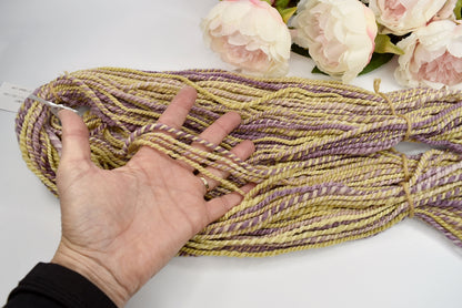 Hand Spun Tasmanian Merino Wool Chunky Yarn in Lilac and Ginger| Hand Spun Yarn | Sally Ridgway | Shop Wool, Felt and Fibre Online