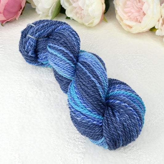 Hand Spun Tasmanian Merino Wool Chunky Yarn in Opal Blue| Hand Spun Yarn | Sally Ridgway | Shop Wool, Felt and Fibre Online