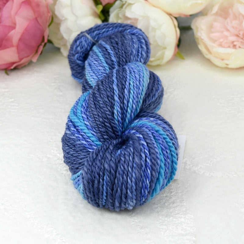 Hand Spun Tasmanian Merino Wool Chunky Yarn in Opal Blue| Hand Spun Yarn | Sally Ridgway | Shop Wool, Felt and Fibre Online