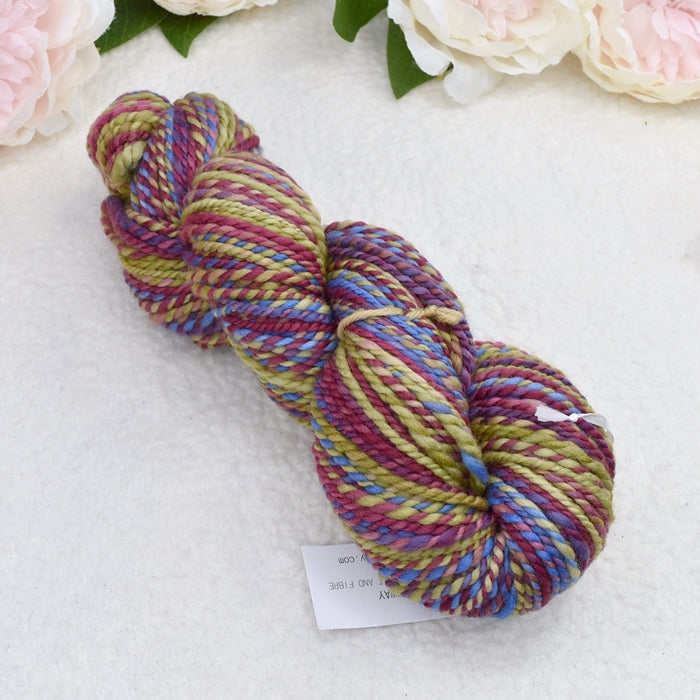 Hand Spun Tasmanian Merino Wool Chunky Yarn in Pinwheel| Hand Spun Yarn | Sally Ridgway | Shop Wool, Felt and Fibre Online