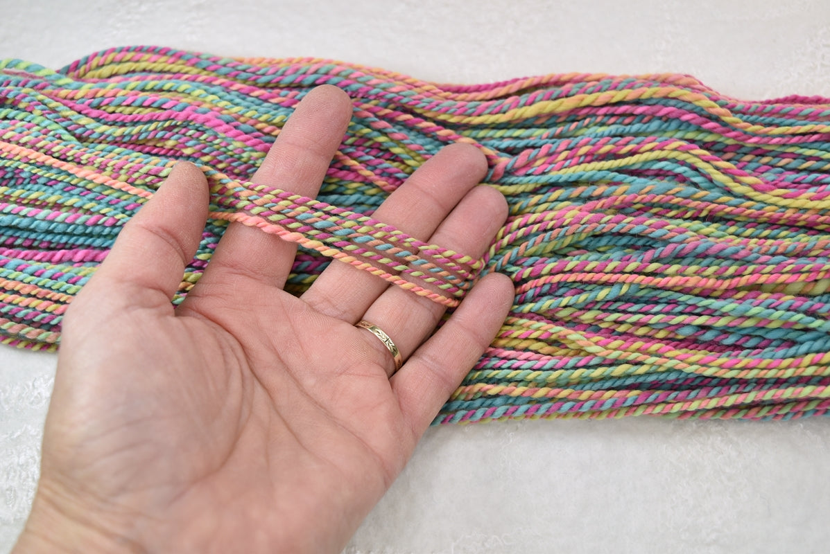 Hand Spun Tasmanian Merino Wool Chunky Yarn in Sunshine| Hand Spun Yarn | Sally Ridgway | Shop Wool, Felt and Fibre Online